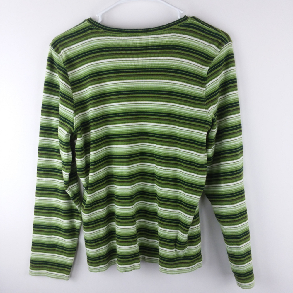 Liz Claiborne Sz L Striped Long Sleeve Shirt - Picture 3 of 3
